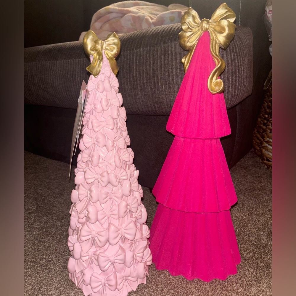 Viral pink bow Christmas decor trees